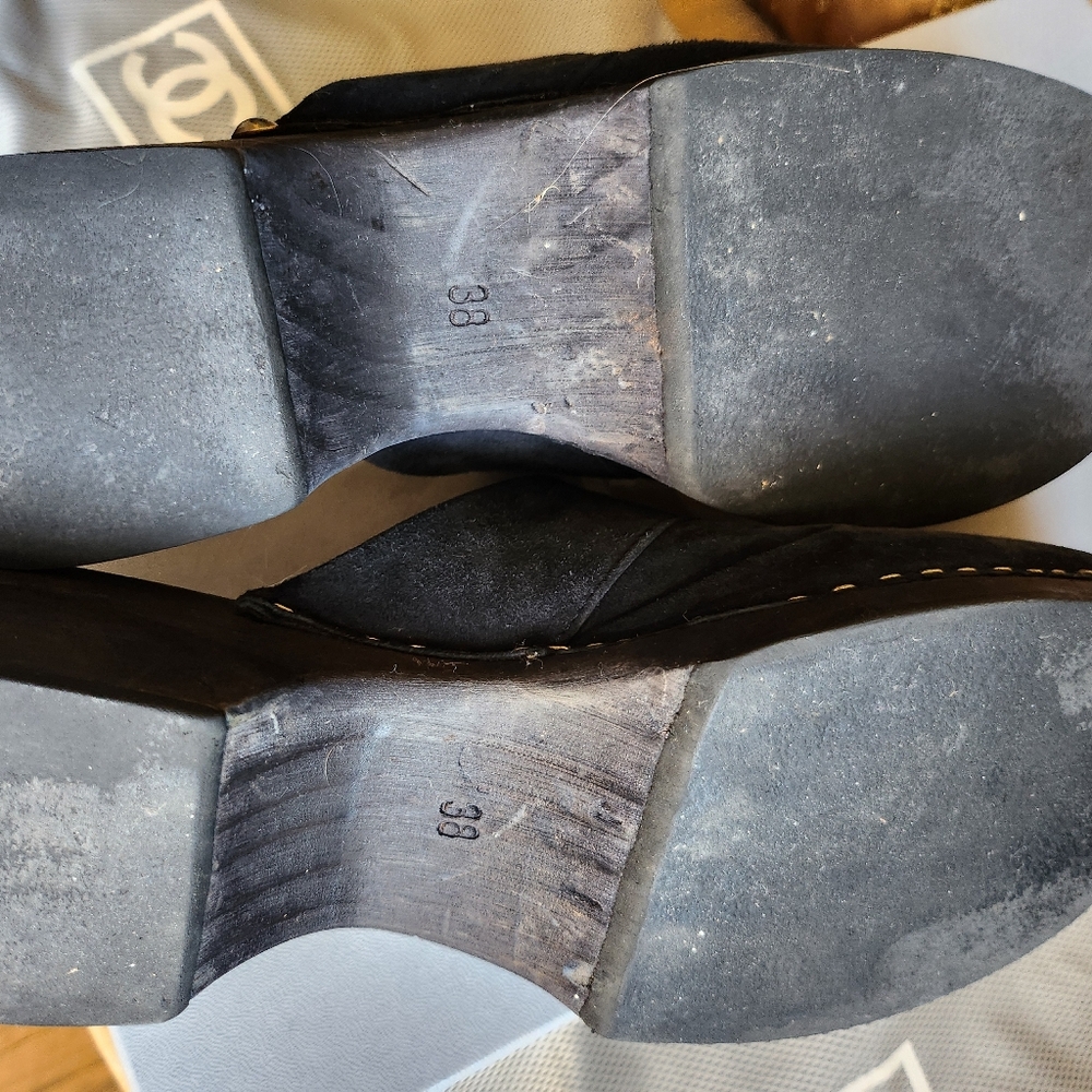 Chanel Mules Suede Navy Blue - Picture 7 of 10